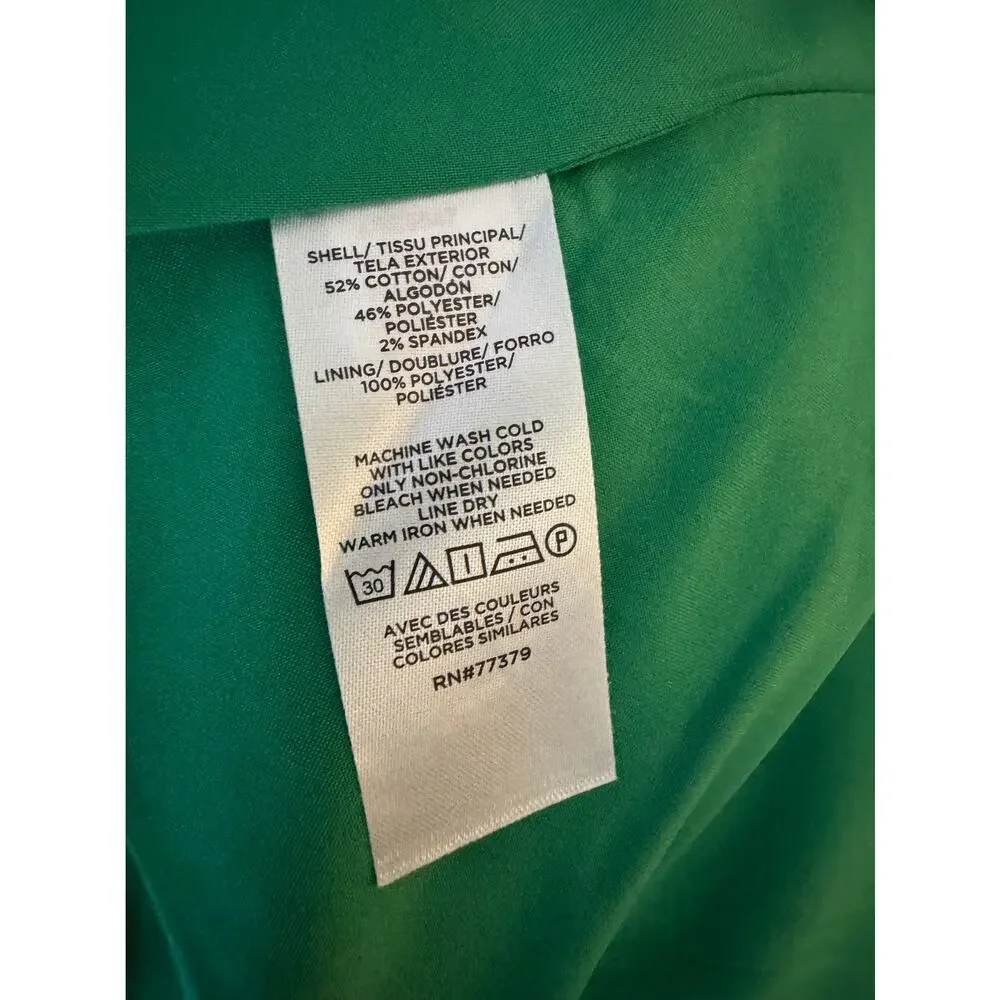 Ann Taylor Women’s Blazer Size 8 Green Gold Textured Classic Tailored - Picture 6 of 8